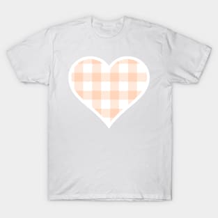 Orange and White Buffalo Plaid Heart T-Shirt